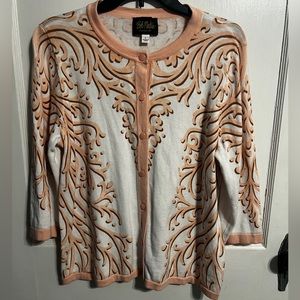 Bob Mackie L 3/4 sleeve cardigan
